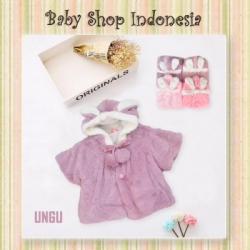 large Jaket Mantel Anak Bunny Ungu